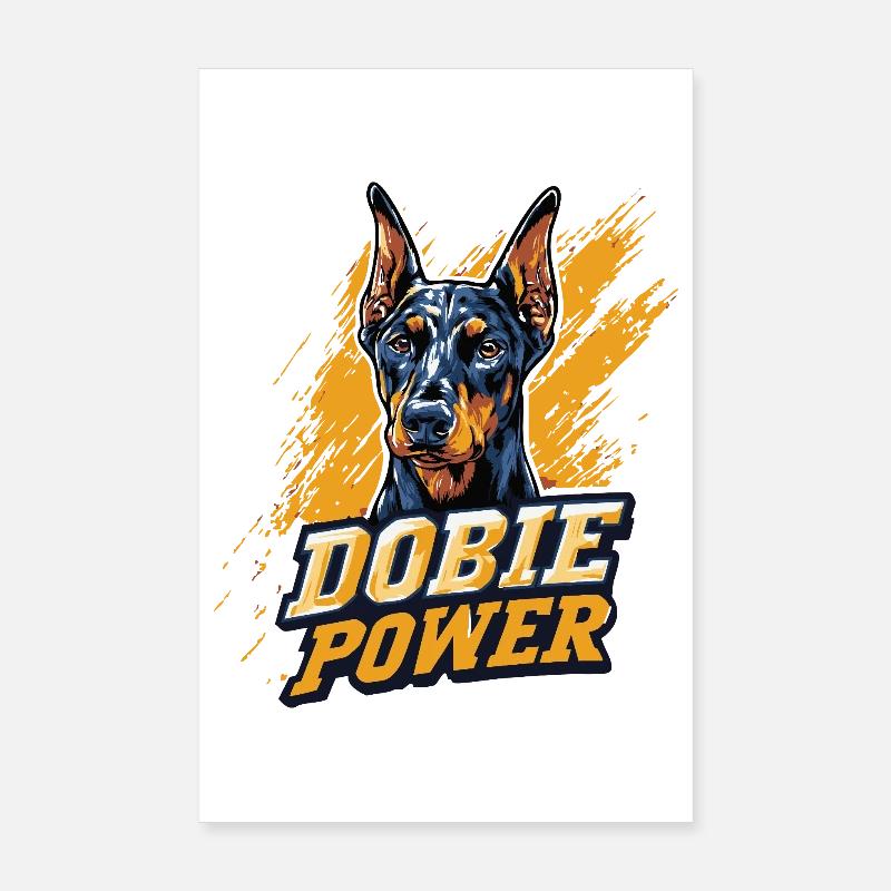 Dobermann Kopf Dobie Power Poster 20x30 cm