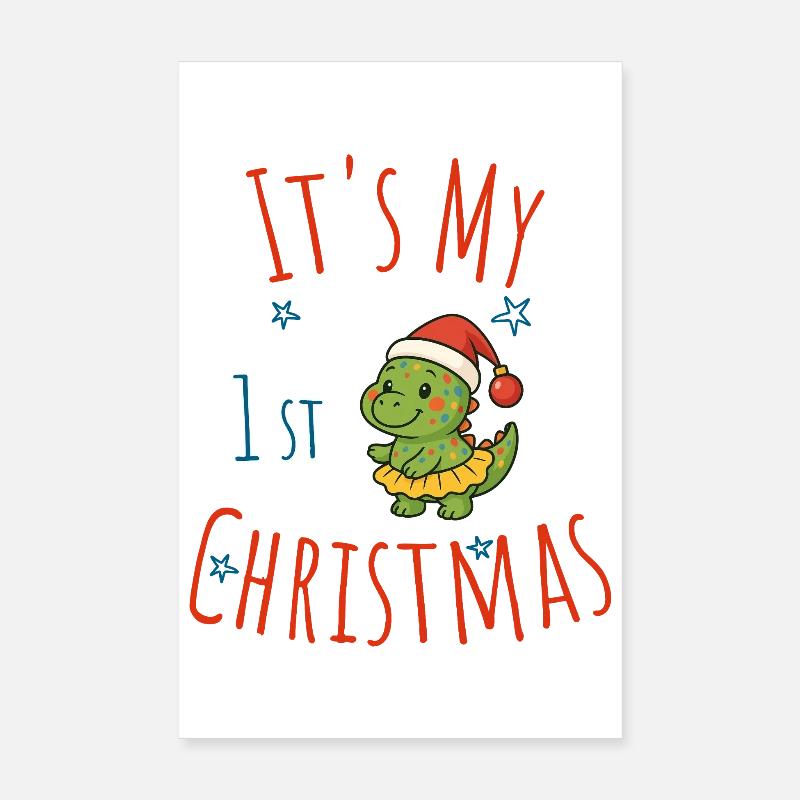 Mon premier dinosaure de Noël Poster 20 x 30 cm