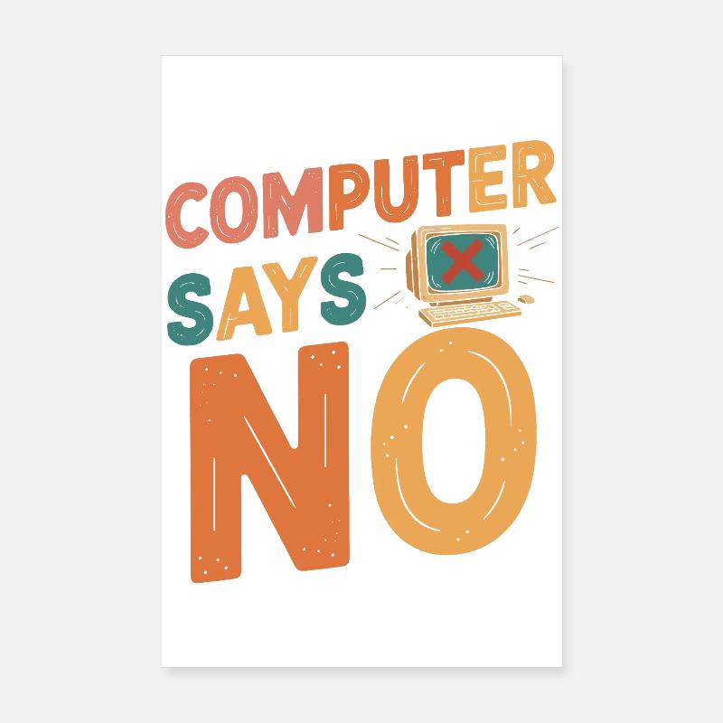 Retro Computer sagt Nein Poster 20x30 cm