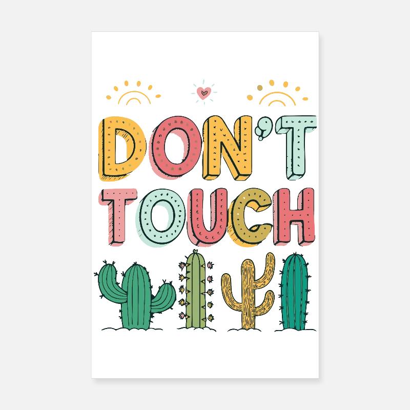 Ne Pas Toucher Cactus Pastel Poster 20 x 30 cm