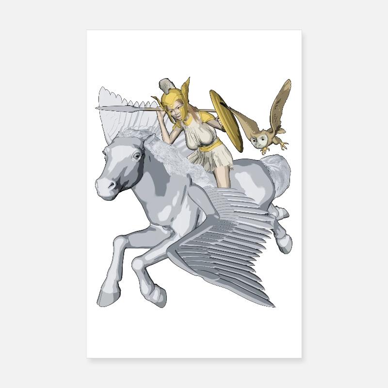 Athéna et Pégase Poster 20 x 30 cm