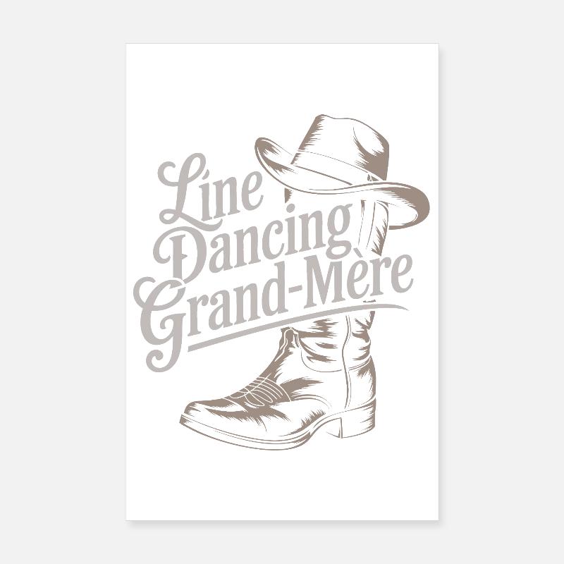 Line Dancing Grandma Poster 8" x 12" (20x30 cm)