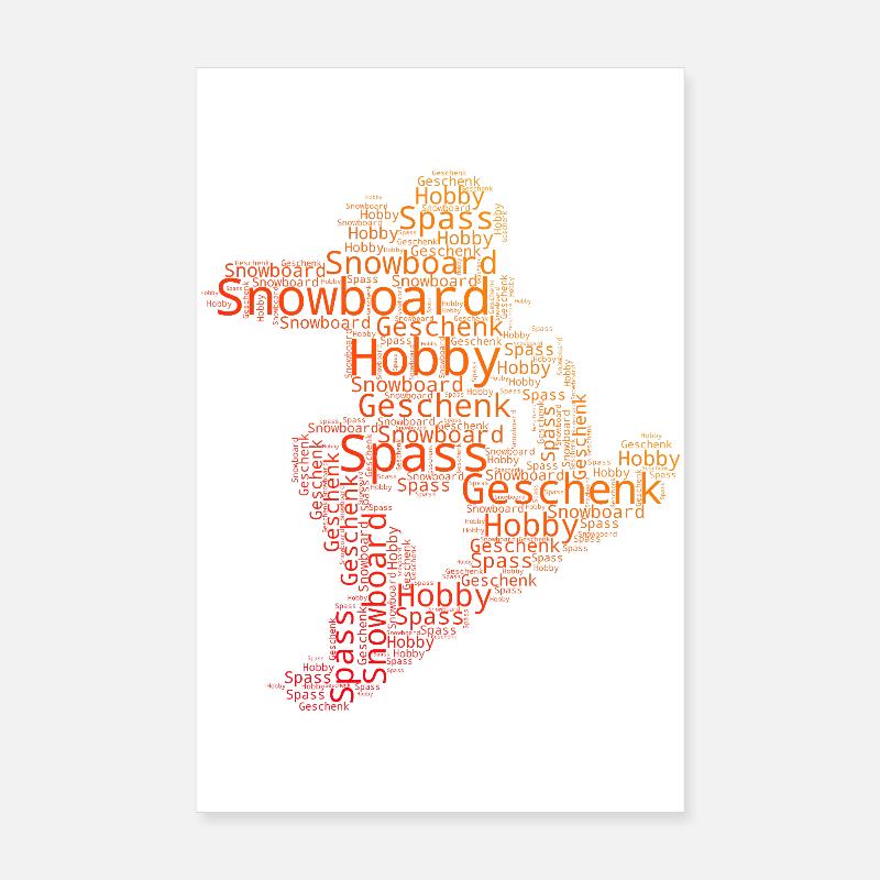 Message de snowboard clair Poster 20 x 30 cm