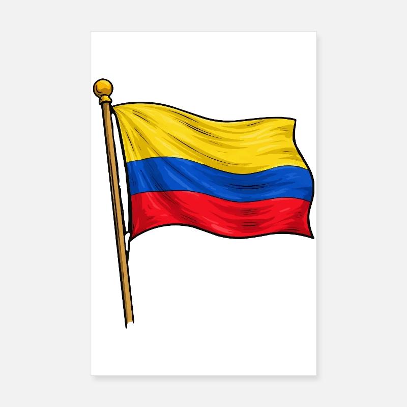 Drapeau de la Colombie Poster 20 x 30 cm