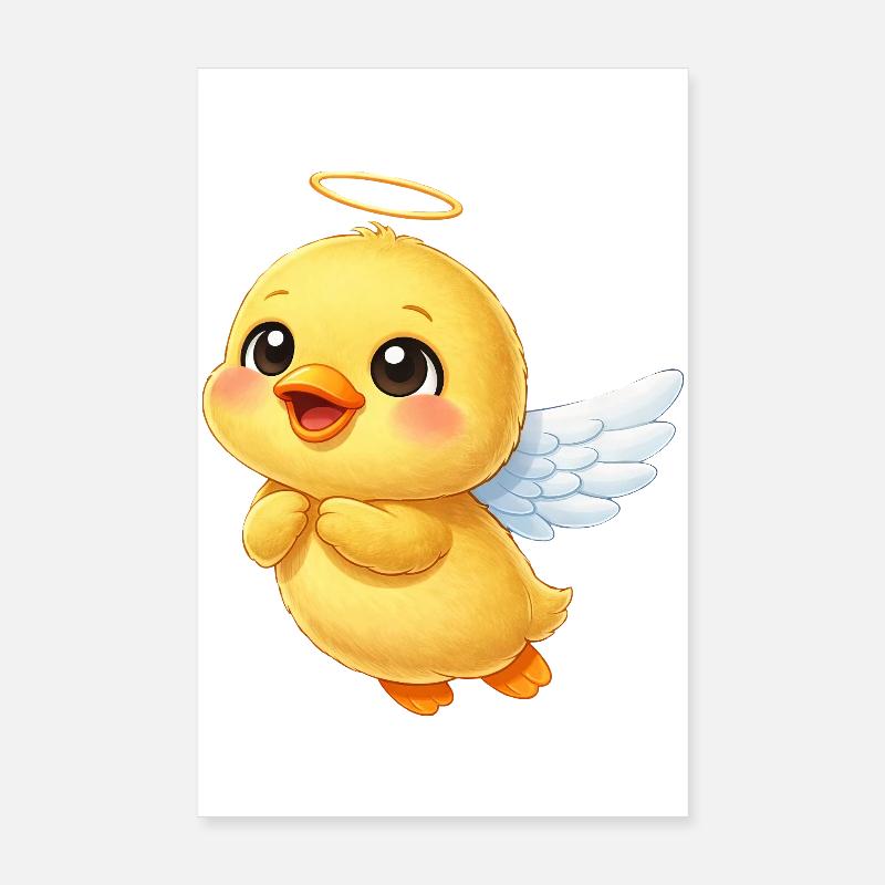 Ange de dessin animé canard mignon avec des ailes adapté Poster 20 x 30 cm