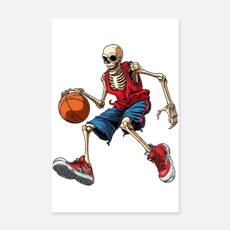 Basketball Skeleton Poster 20 x 30 cm
