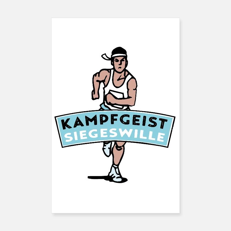 Volonté combative de gagner - marathonien Poster 20 x 30 cm