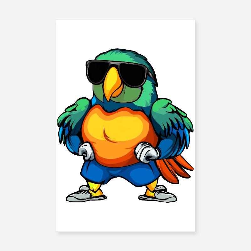 Fitness Parrot Poster 8" x 12" (20x30 cm)