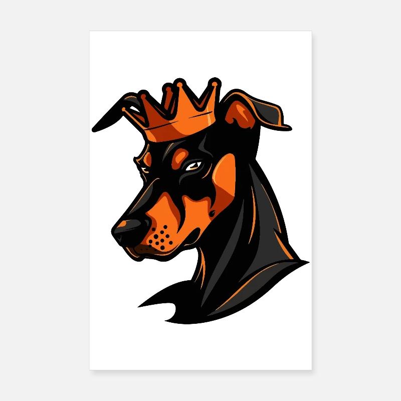 Doberman Hund Krone Poster 20x30 cm