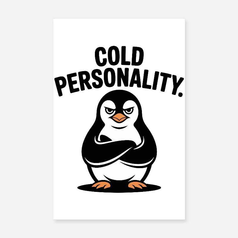 Confident Penguin with Crossed Wings Poster 8" x 12" (20x30 cm)