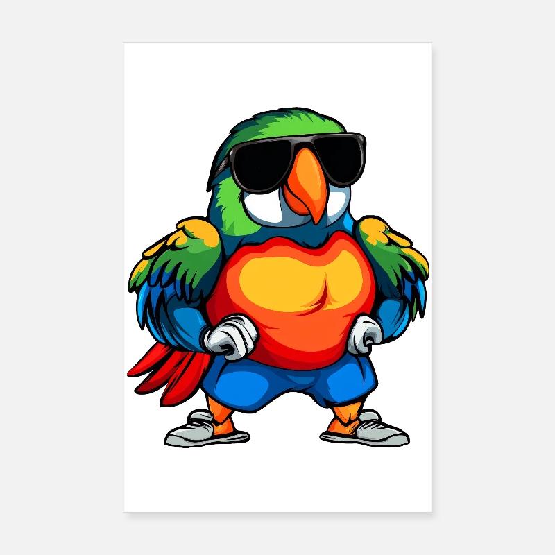 Cool Parrot Poster 8" x 12" (20x30 cm)