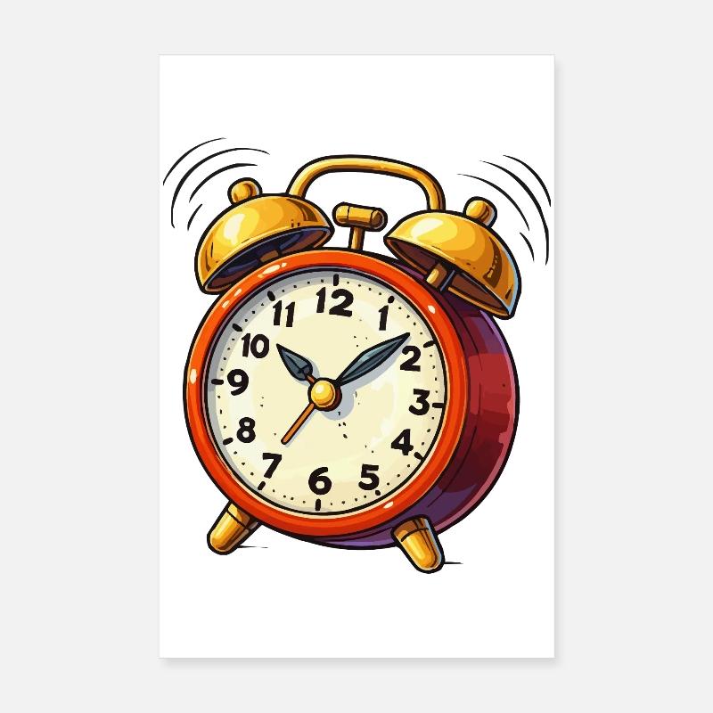 Alarm Clock Comic Clock Poster 8" x 12" (20x30 cm)