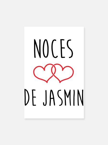 Anniversaire Mariage - Noces de Jasmin (66 ans) - Poster 20 x 30 cm - blanc - Devant