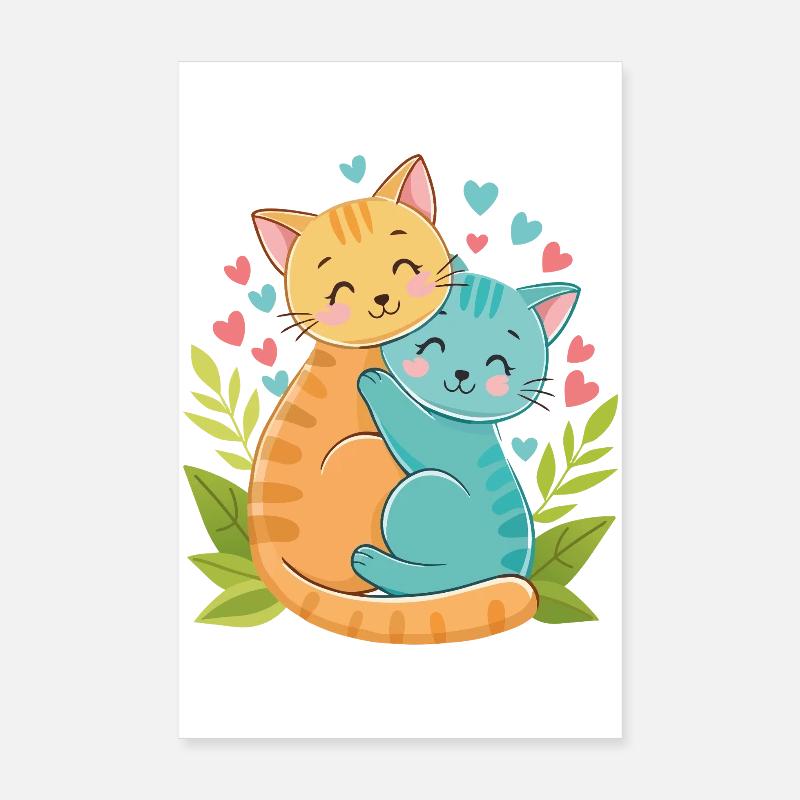 Câlins de chatons Poster 20 x 30 cm