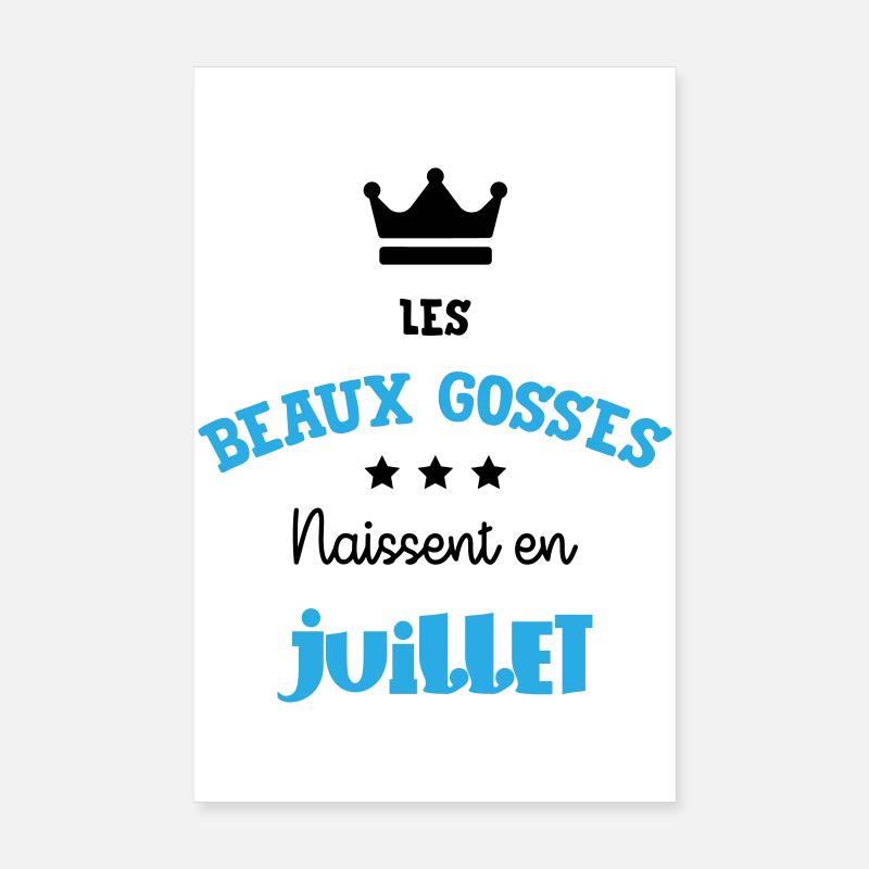 Cadeau naissance bébé garçon Juillet Beaux Gosses Poster 20 x 30 cm