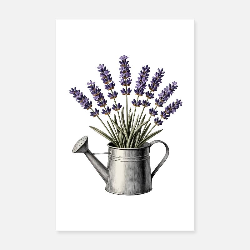 Lavender in a watering can Poster 8" x 12" (20x30 cm)