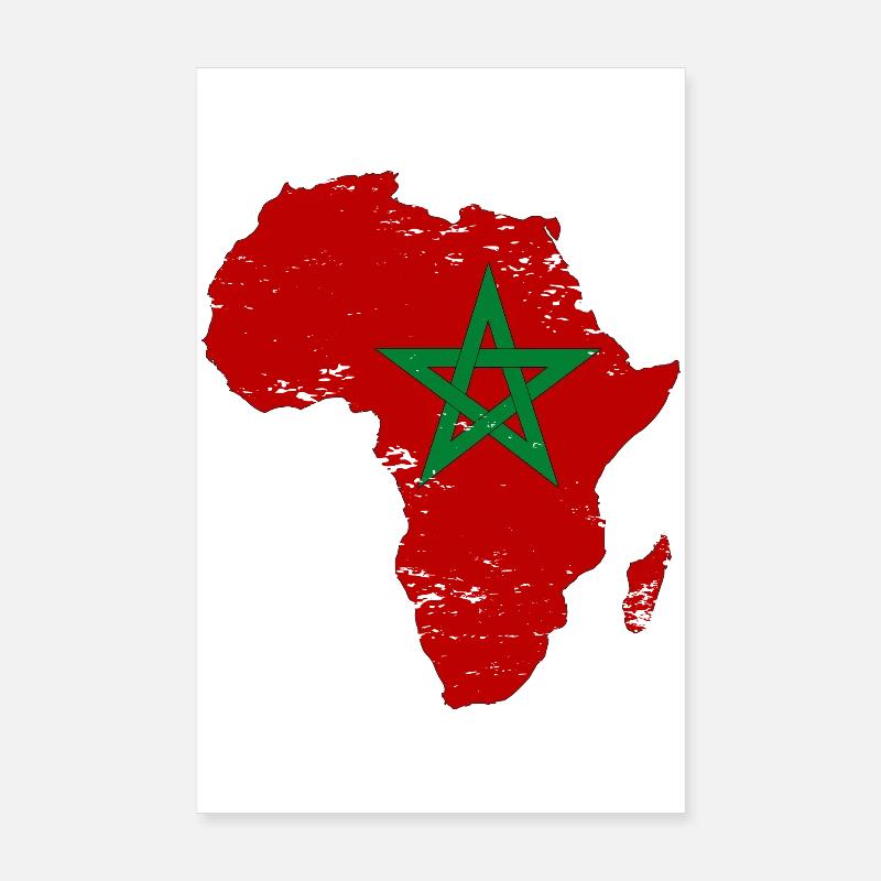 Marokk Flagge Afrika Poster 20x30 cm
