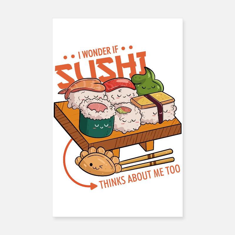 Amis du sushi - Poster 20 x 30 cm - blanc