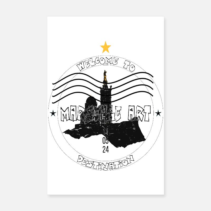 Marseille Art Destination Poster 8" x 12" (20x30 cm)