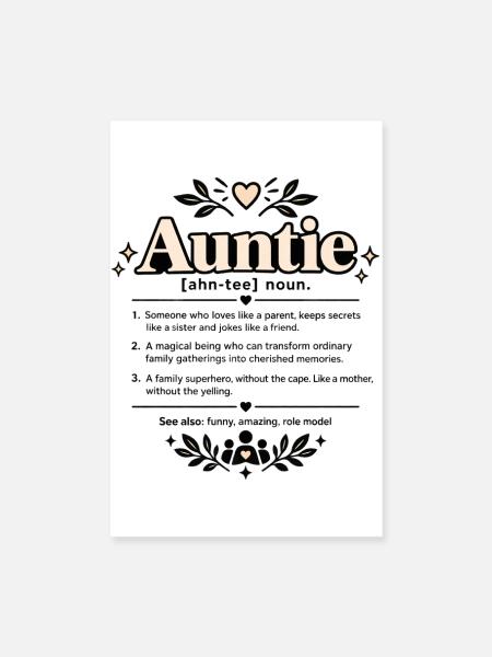 Coole Tante Lustige Beste Tante Wertschätzungszitat Kunst - Poster 20x30 cm - Weiß - Vorne