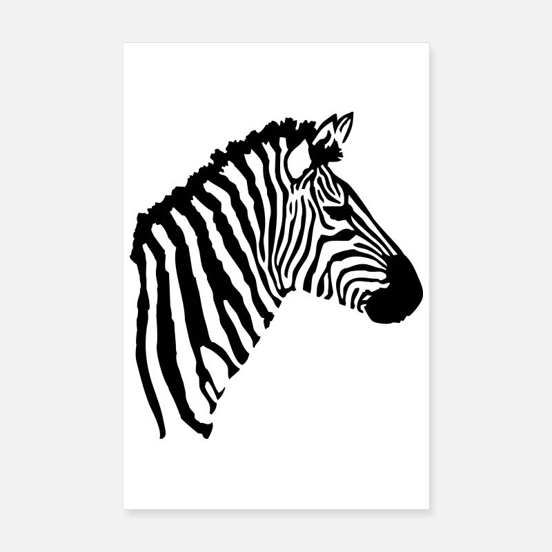 Tête de zèbre Poster 20 x 30 cm