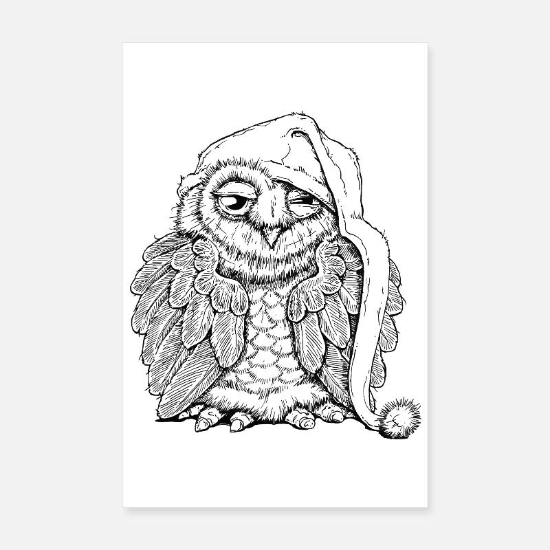 sleepy owl Poster 8" x 12" (20x30 cm)