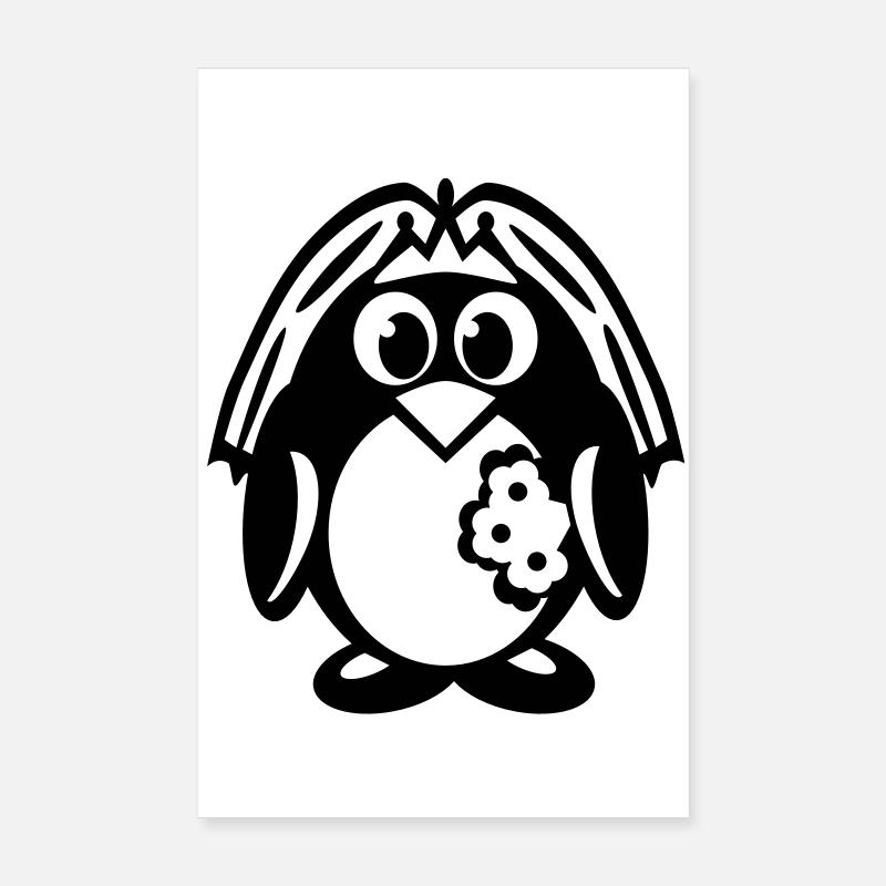 pingouin mariée Poster 20 x 30 cm