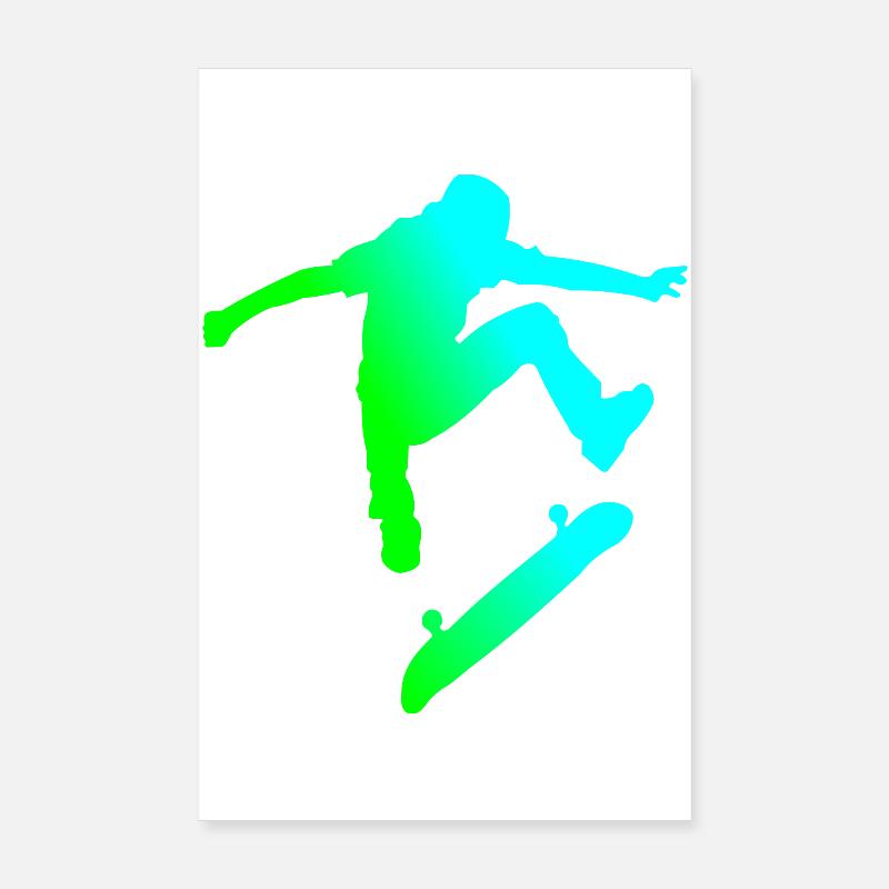 Skater - Poster 20x30 cm - Weiß