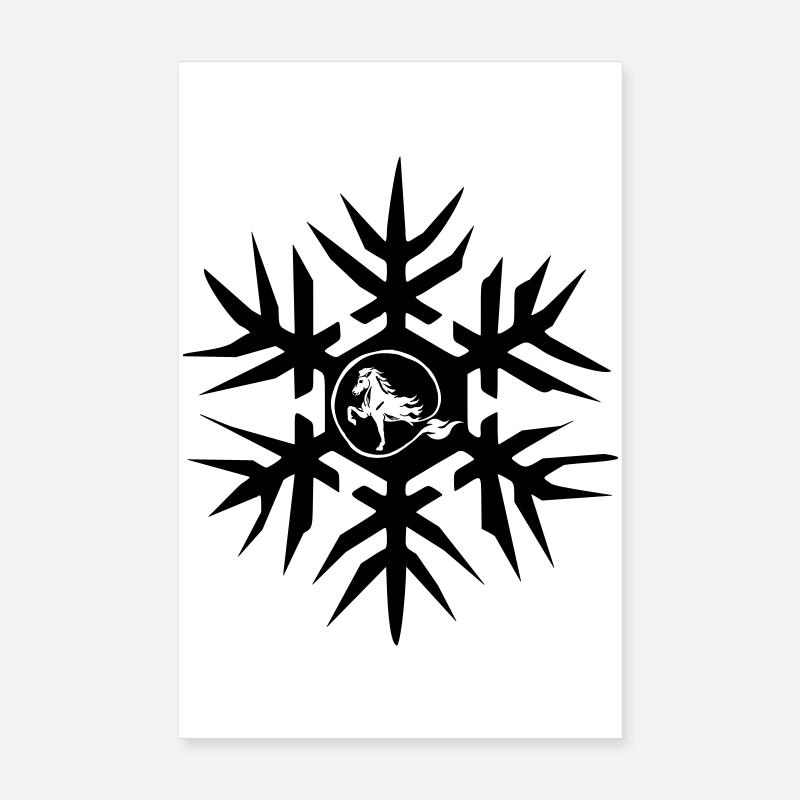 Islandpferd im Eiskristall Winterisi Poster 20x30 cm