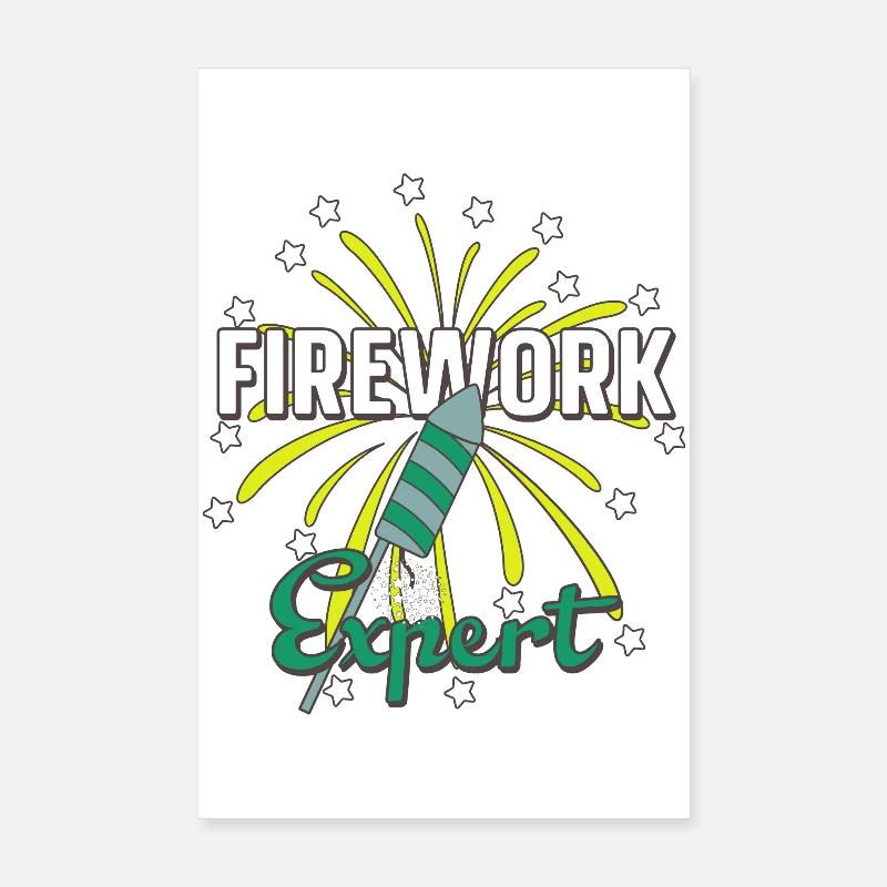 Feu d'artifice expert Poster 20 x 30 cm