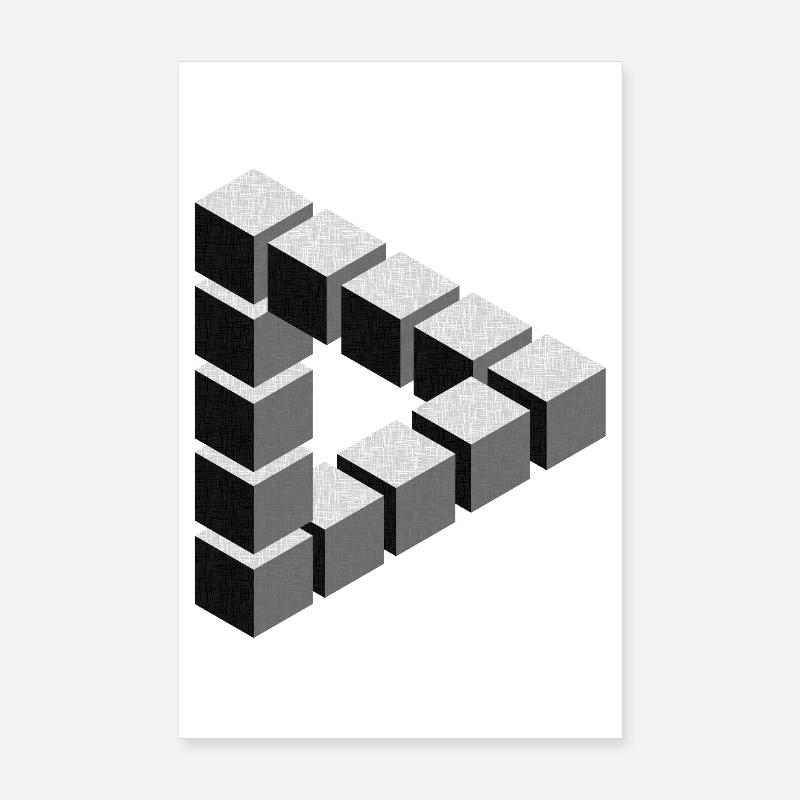 Impossible Figure Escher Geometry Fantasy Poster 8" x 12" (20x30 cm)