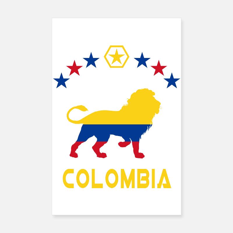 Colombia lion design / gift idea Poster 8" x 12" (20x30 cm)