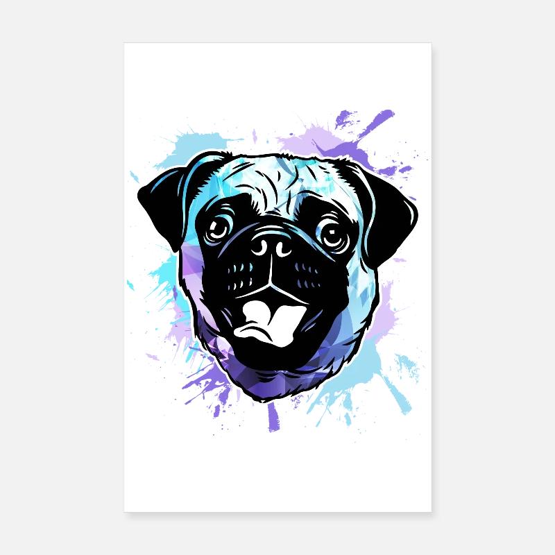 Mops Hund Poster 20x30 cm