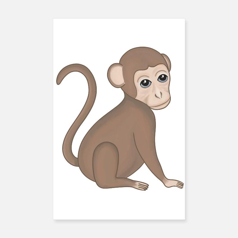 Affe Baby Äffchen Poster 20x30 cm