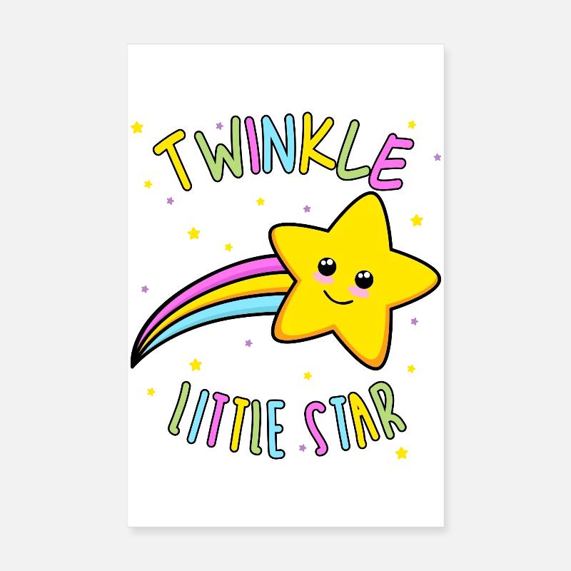 Funkelnder kleiner Stern Regenbogen Poster 20x30 cm