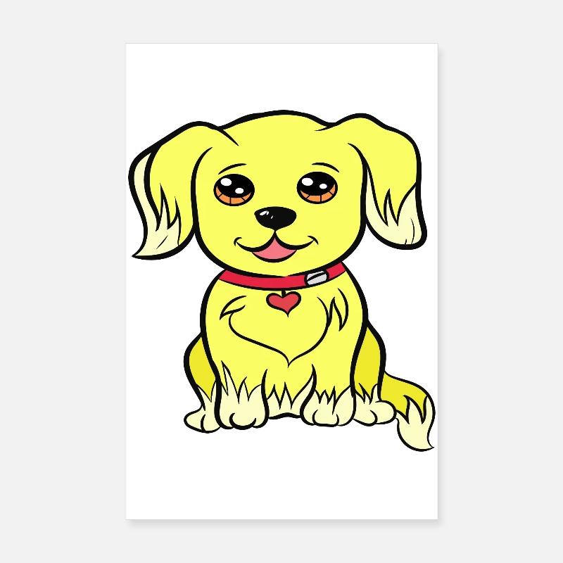 Conception de chien Kawaii Poster 20 x 30 cm