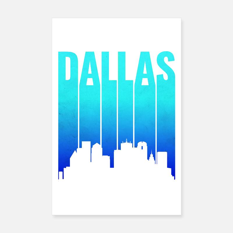 Typographie du gradient de la ligne d’horizon de Dallas Poster 20 x 30 cm