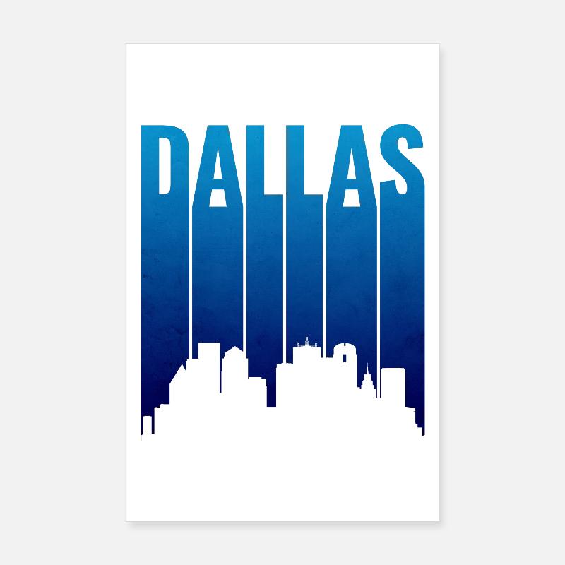 Dallas Skyline Gradient Silhouette Poster 8" x 12" (20x30 cm)