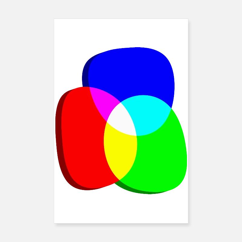 RGB Farbkreise exzentrisch Poster 20x30 cm