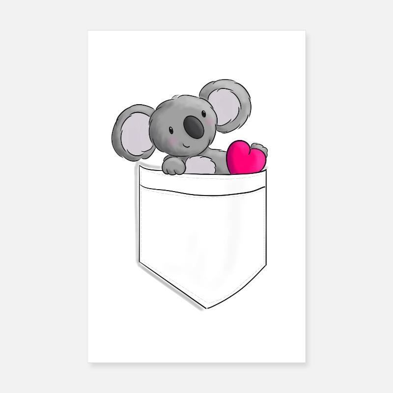 Niedlicher Koala mit Herz im Taschen-Design Poster 20x30 cm
