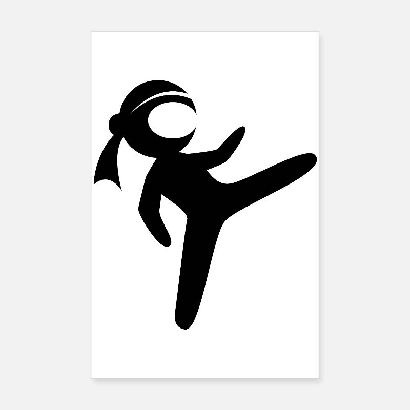ninja fighter symbol comic kids fighting Poster 20x30 cm