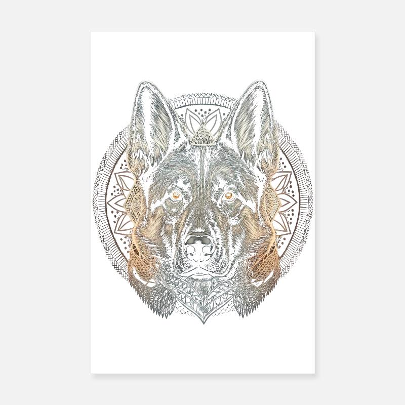 German Shepherd Graphic Design Poster 8" x 12" (20x30 cm)