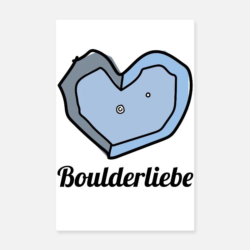 boulderliebe blau text Poster 20x30 cm