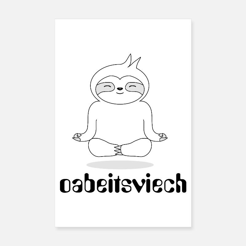 SLOTH - Oabeitsviech - Cheval de trait, jeux de mots Poster 20 x 30 cm