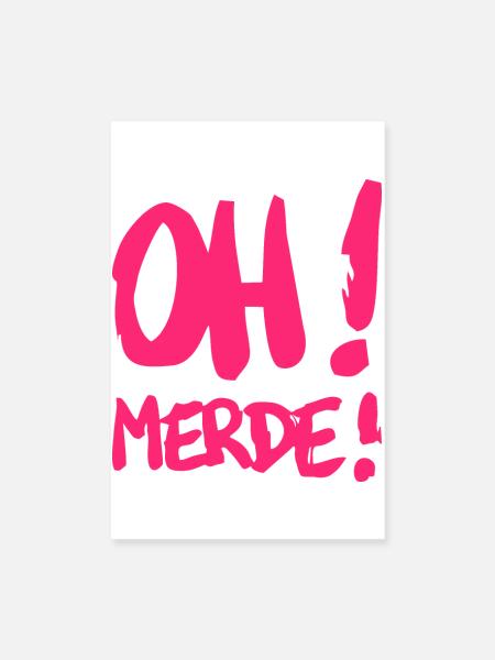 Merde - Poster 20 x 30 cm - blanc - Devant