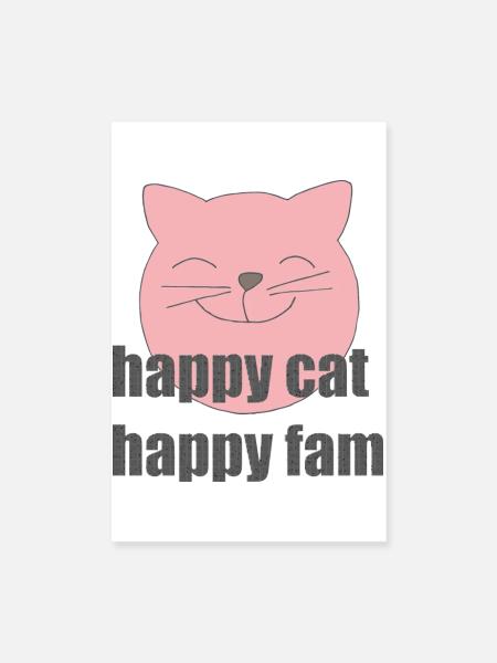 Happy Cat - Poster 8" x 12" (20x30 cm) - white - Front