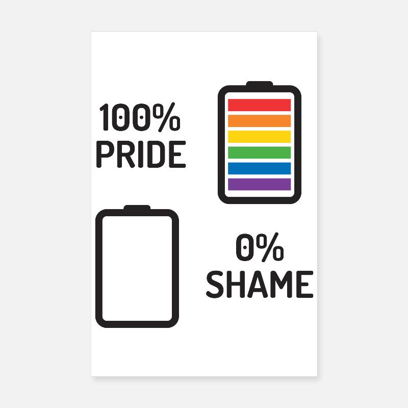 Pride Month - 100% Stolz, 0% Scham Poster 20x30 cm