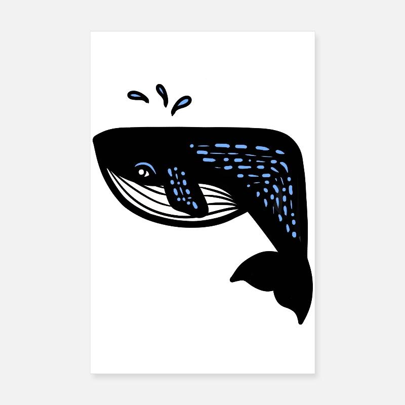 Blauwal Poster 20x30 cm