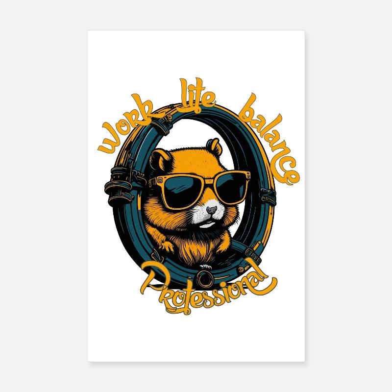 Hamster Professional: Work Life Balance Poster 20x30 cm