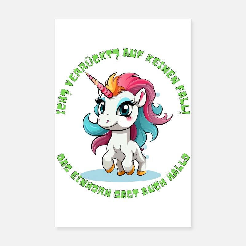 Niedlicher Einhorn Spruch Poster 20x30 cm